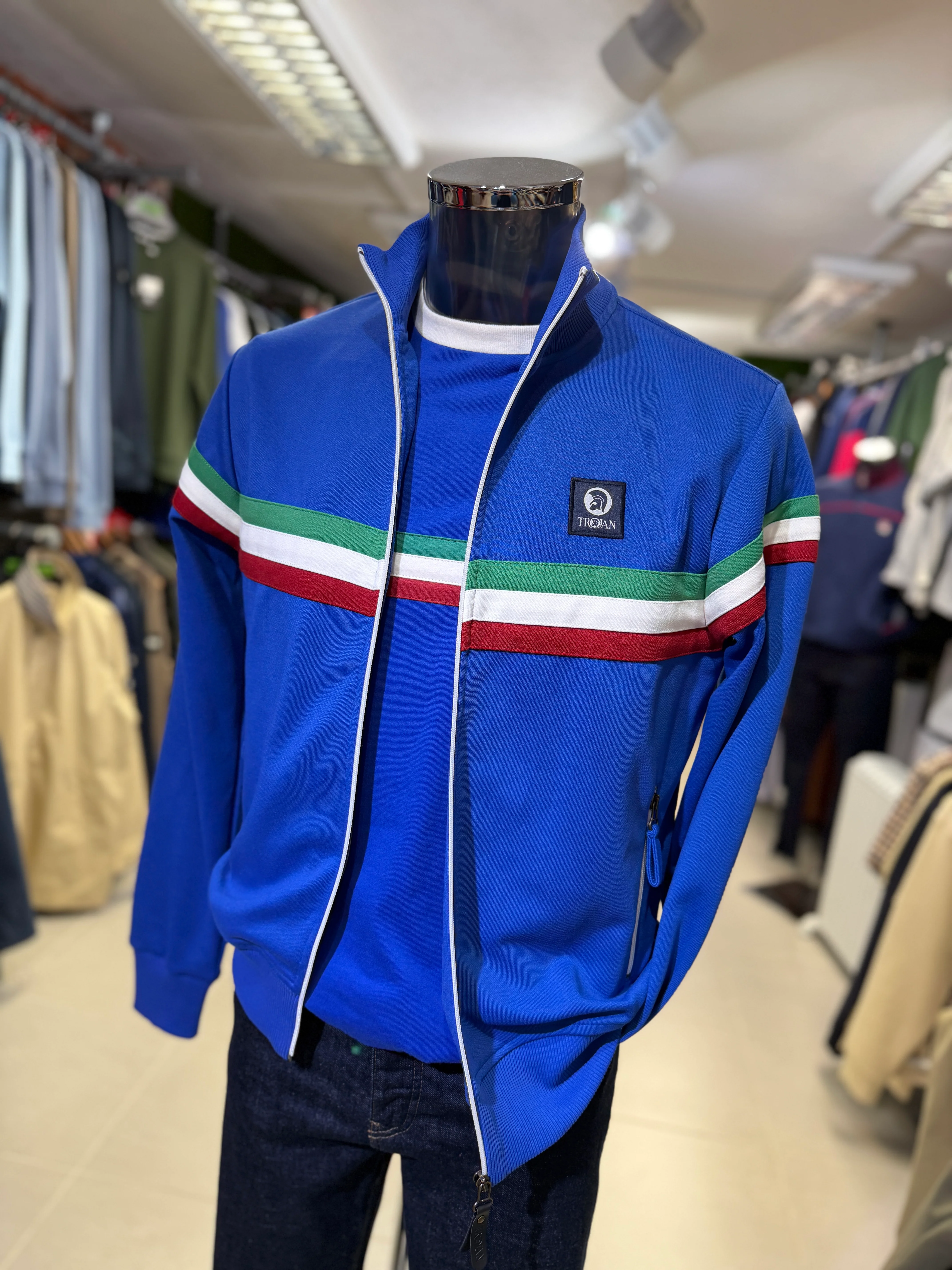 Trojan Italia Retro Stripe Track Top - Cobalt - Image 2