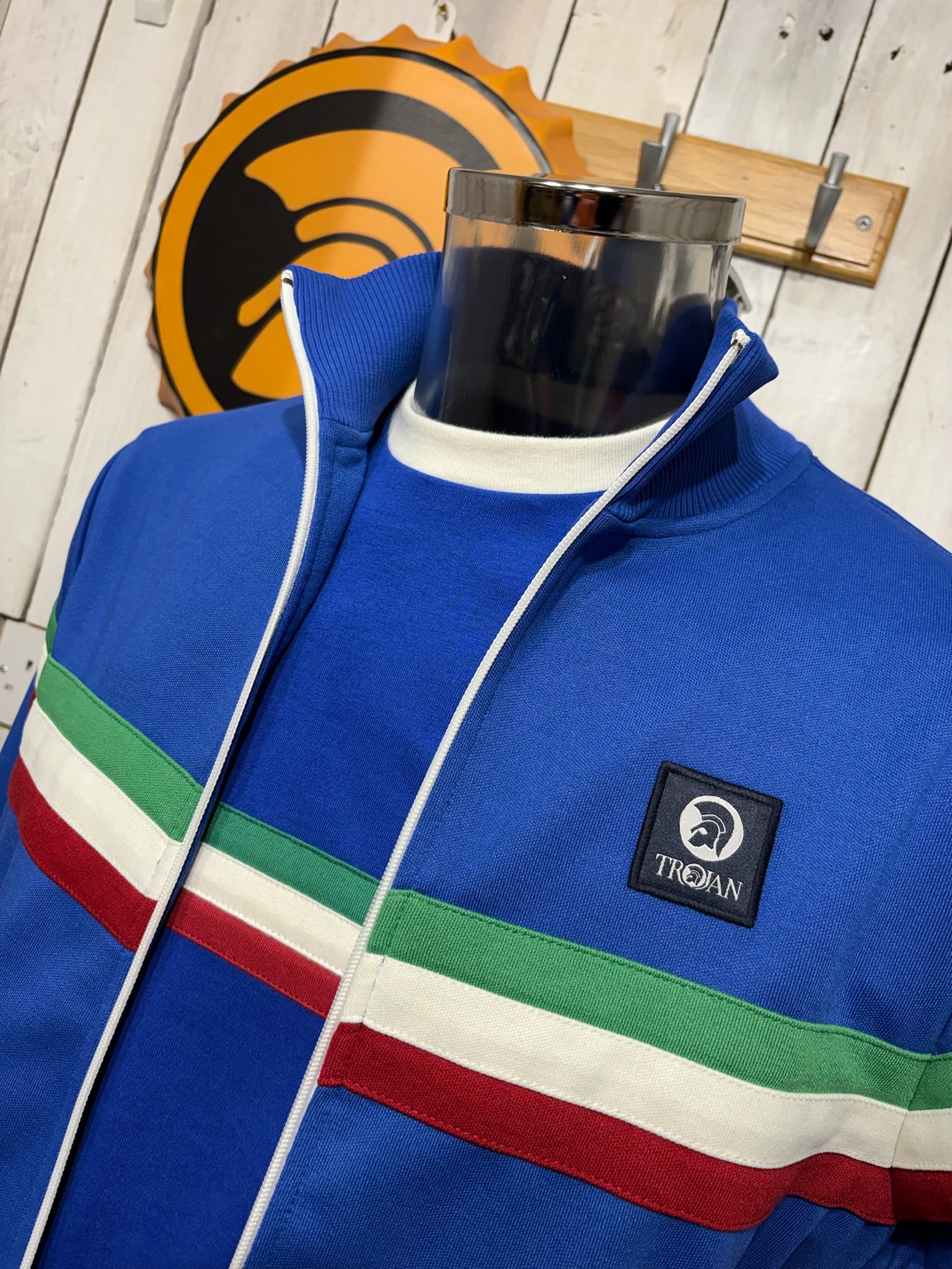 Trojan Italia Retro Stripe Track Top - Cobalt - Image 3