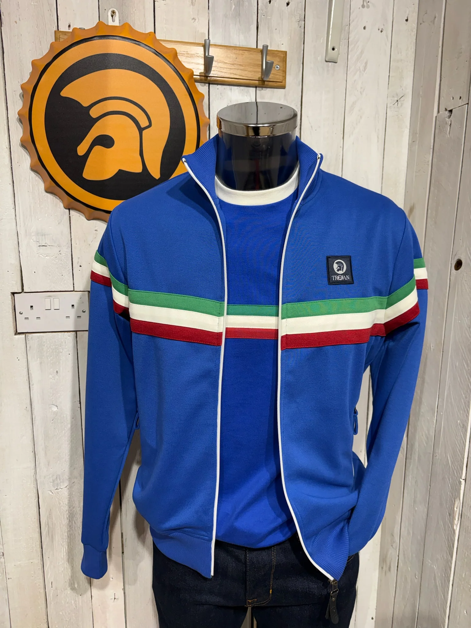 Trojan Italia Retro Stripe Track Top - Cobalt - Image 5