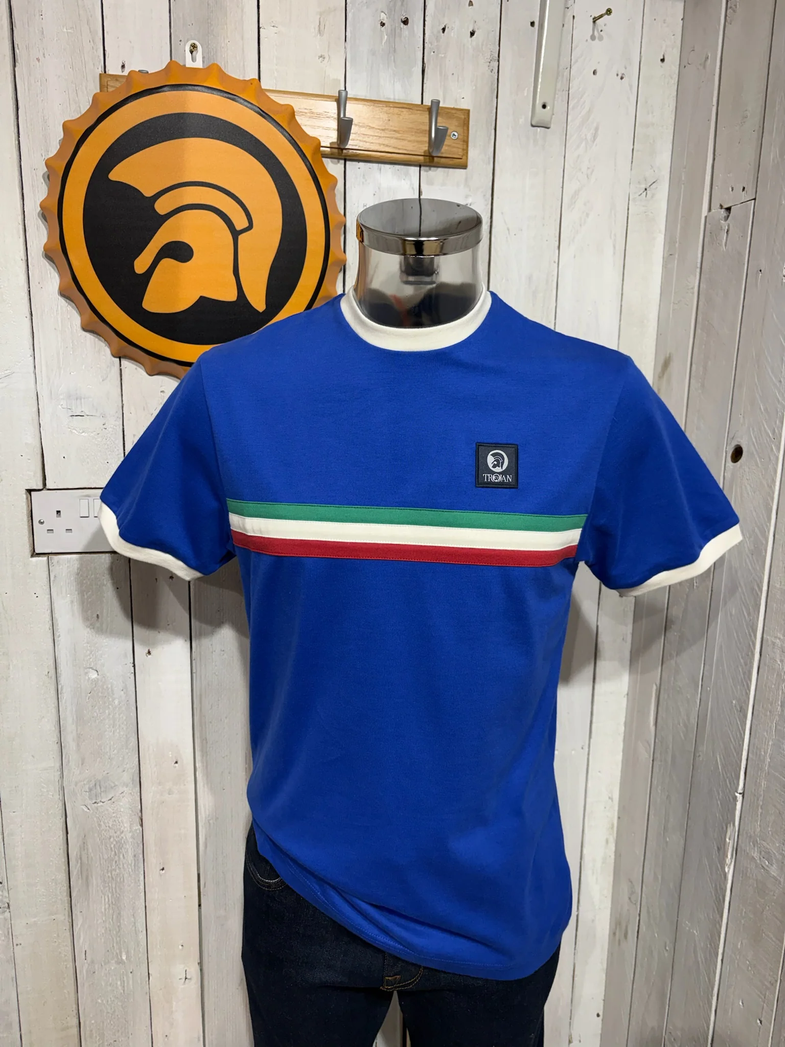 Trojan Italia Stripe Tee - Cobalt