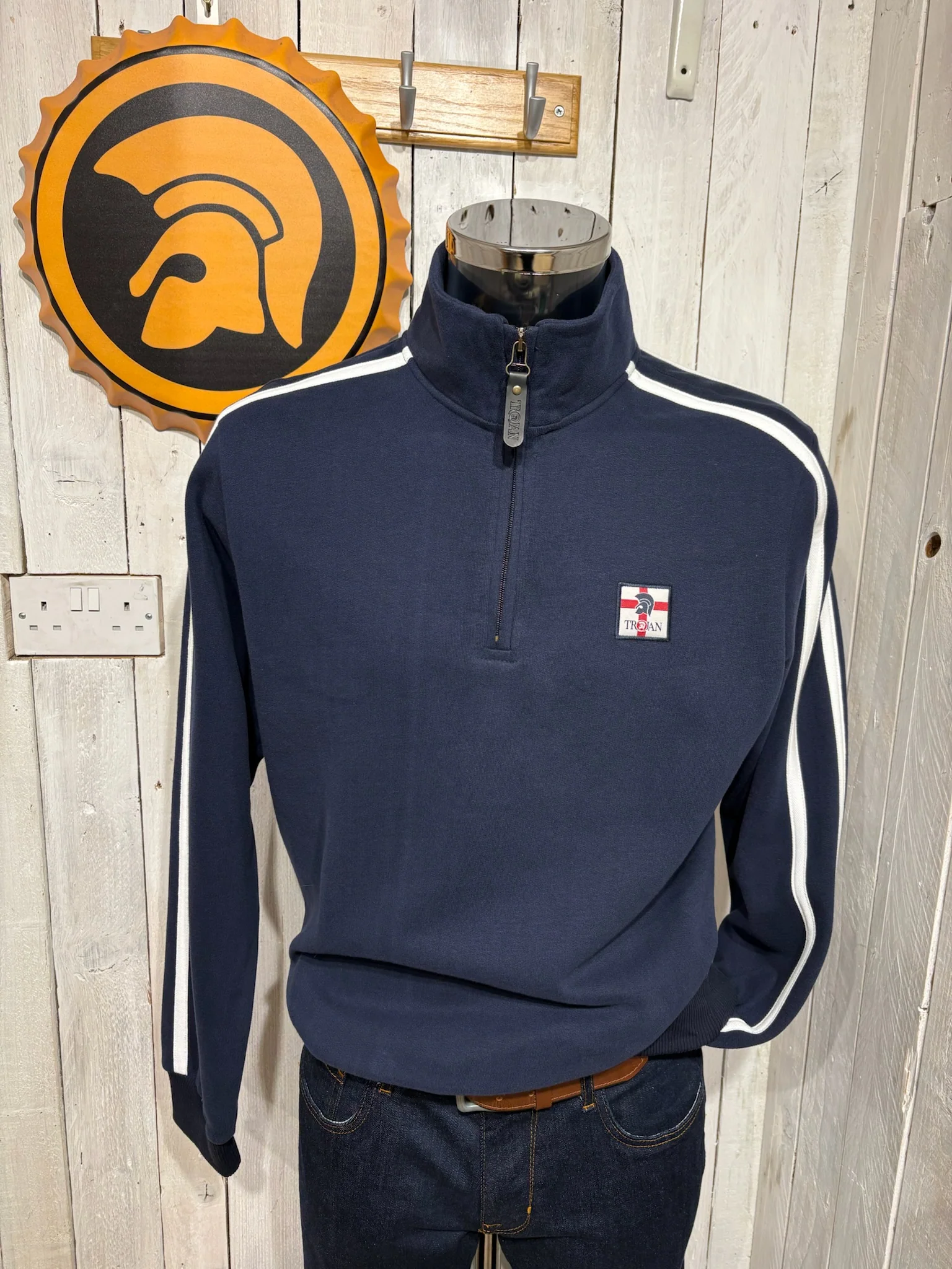 Trojan St George Quarter Zip Sweat - Navy