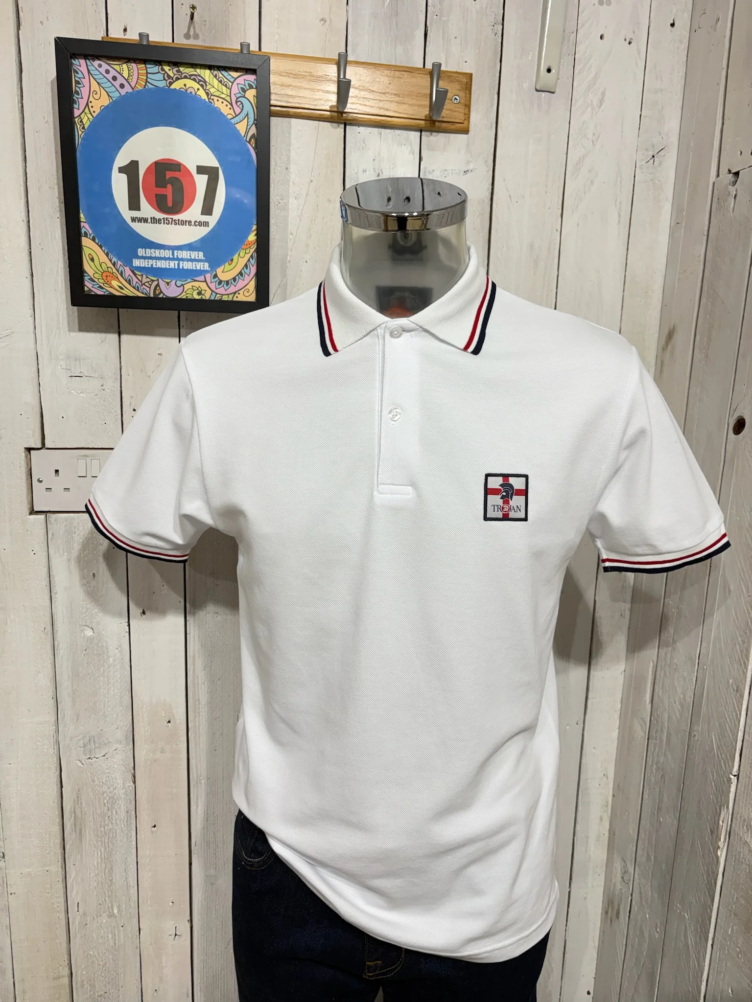 Trojan St George Tipped Polo - White