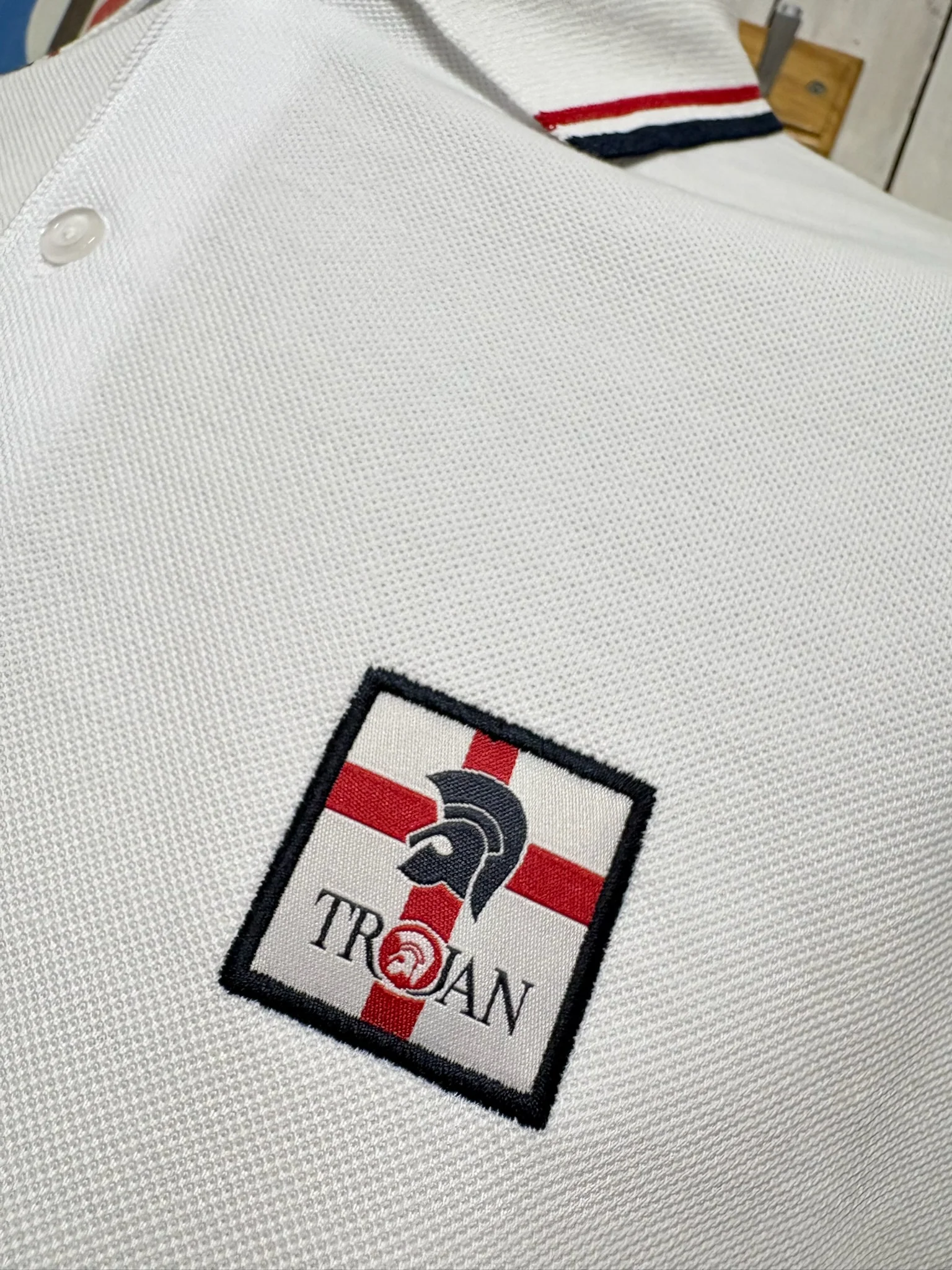 Trojan St George Tipped Polo - White - Image 2
