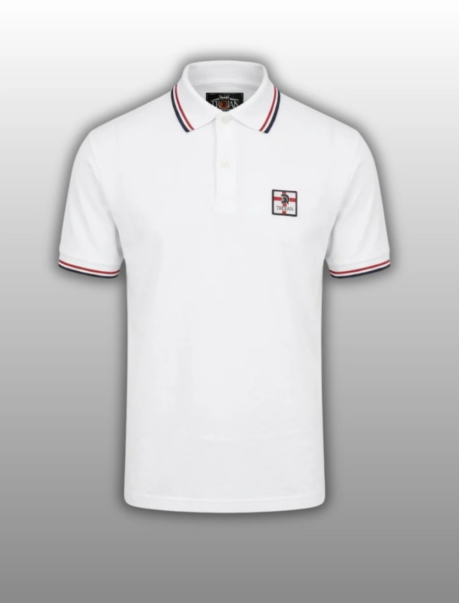 Trojan St George Tipped Polo - White - Image 3