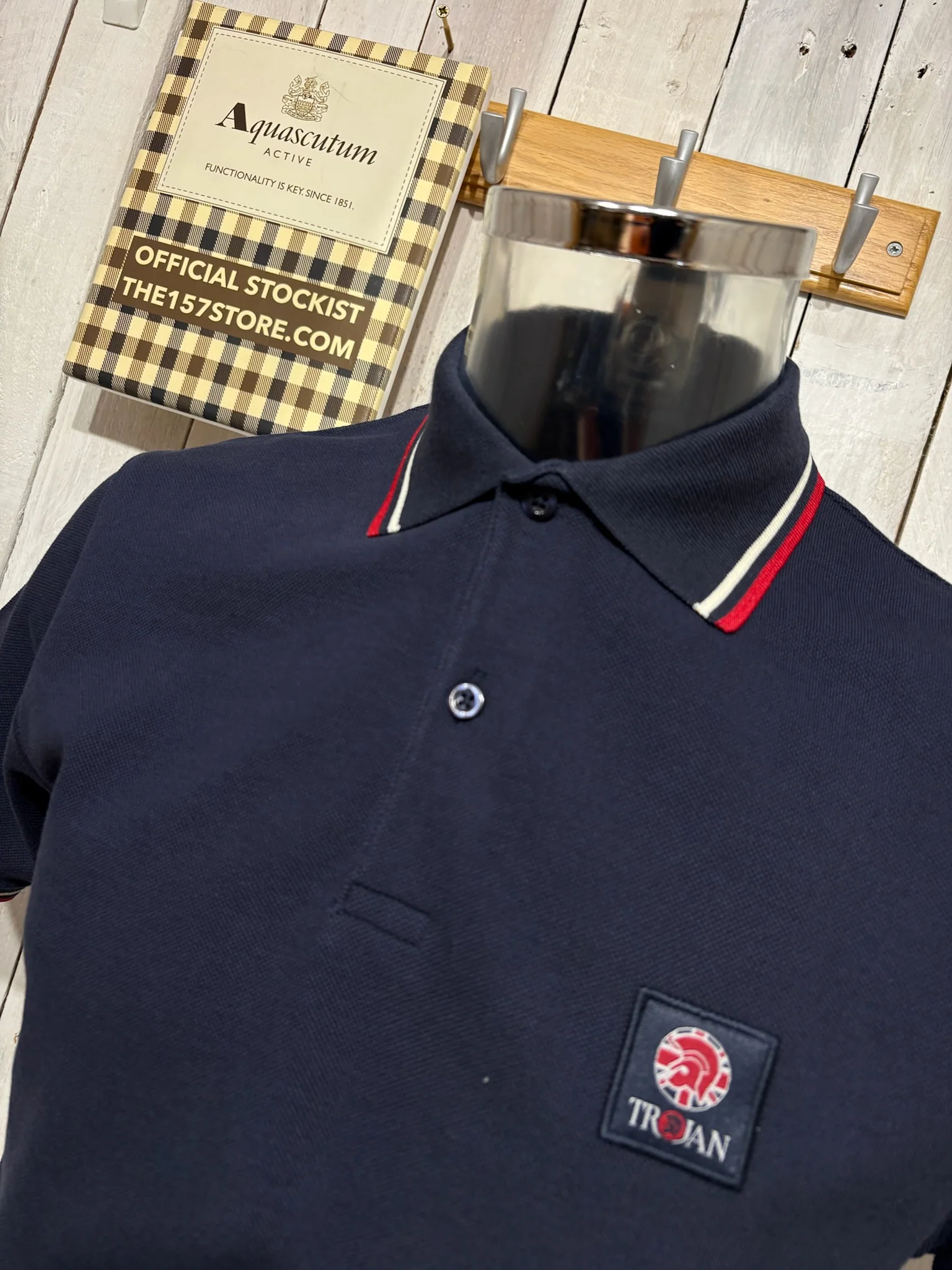 Trojan Tipped Emblem Polo - Navy (UNION JACK) - Image 2