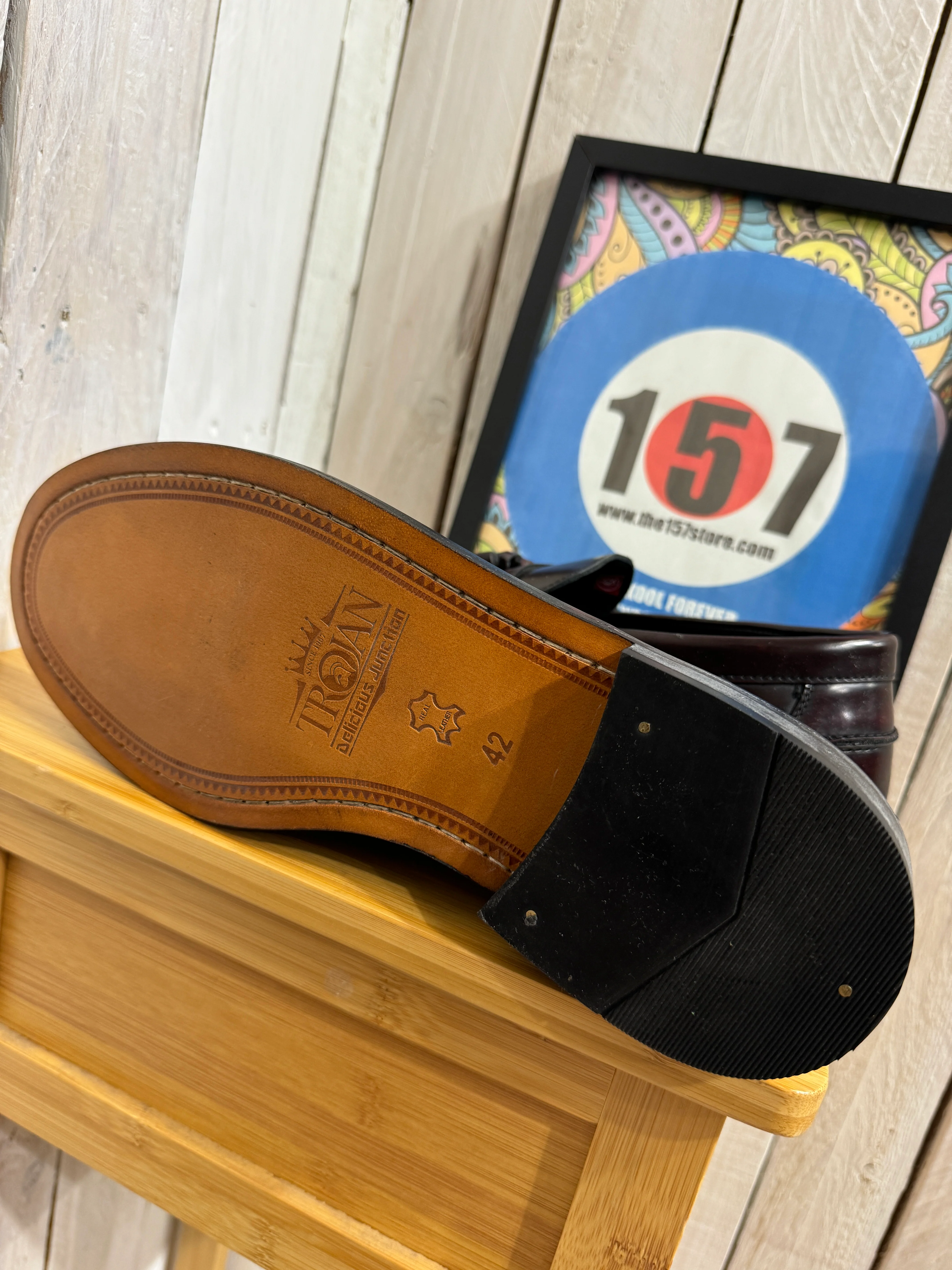 Trojan x Delicious Junction Duke Leather Loafers - Oxblood - Image 4