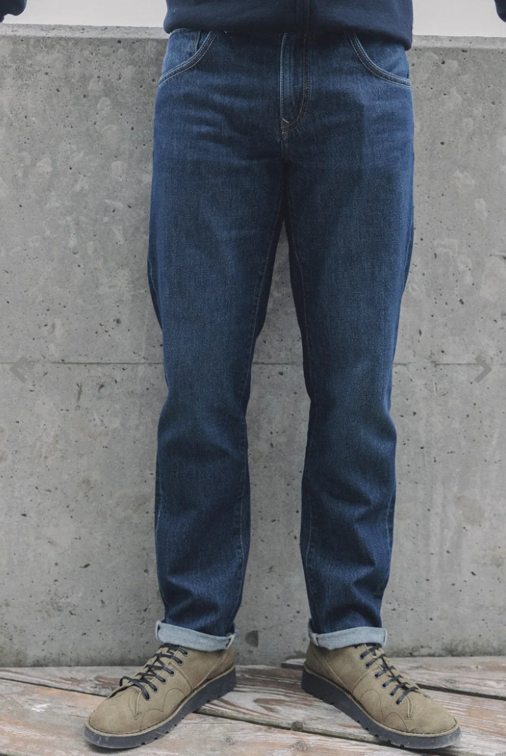 Trojan Zip Stretch Straight Leg Jeans - Mid Wash - Image 3