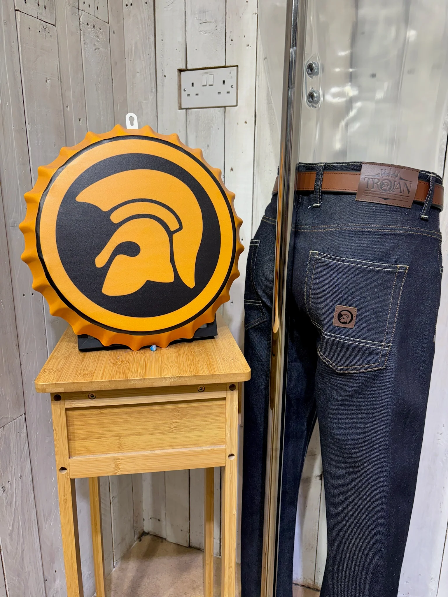 Trojan Zip Stretch Straight Leg Jeans - Raw