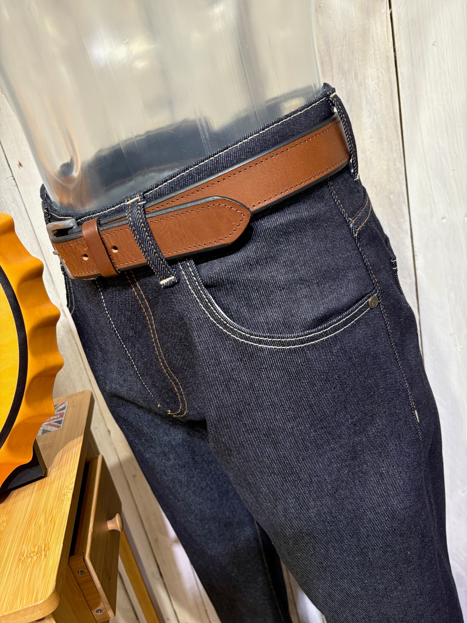 Trojan Zip Stretch Straight Leg Jeans - Raw - Image 5