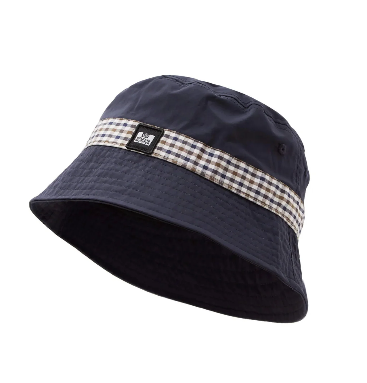 Weekend Offender House Check Bucket Hat - Navy - Image 2