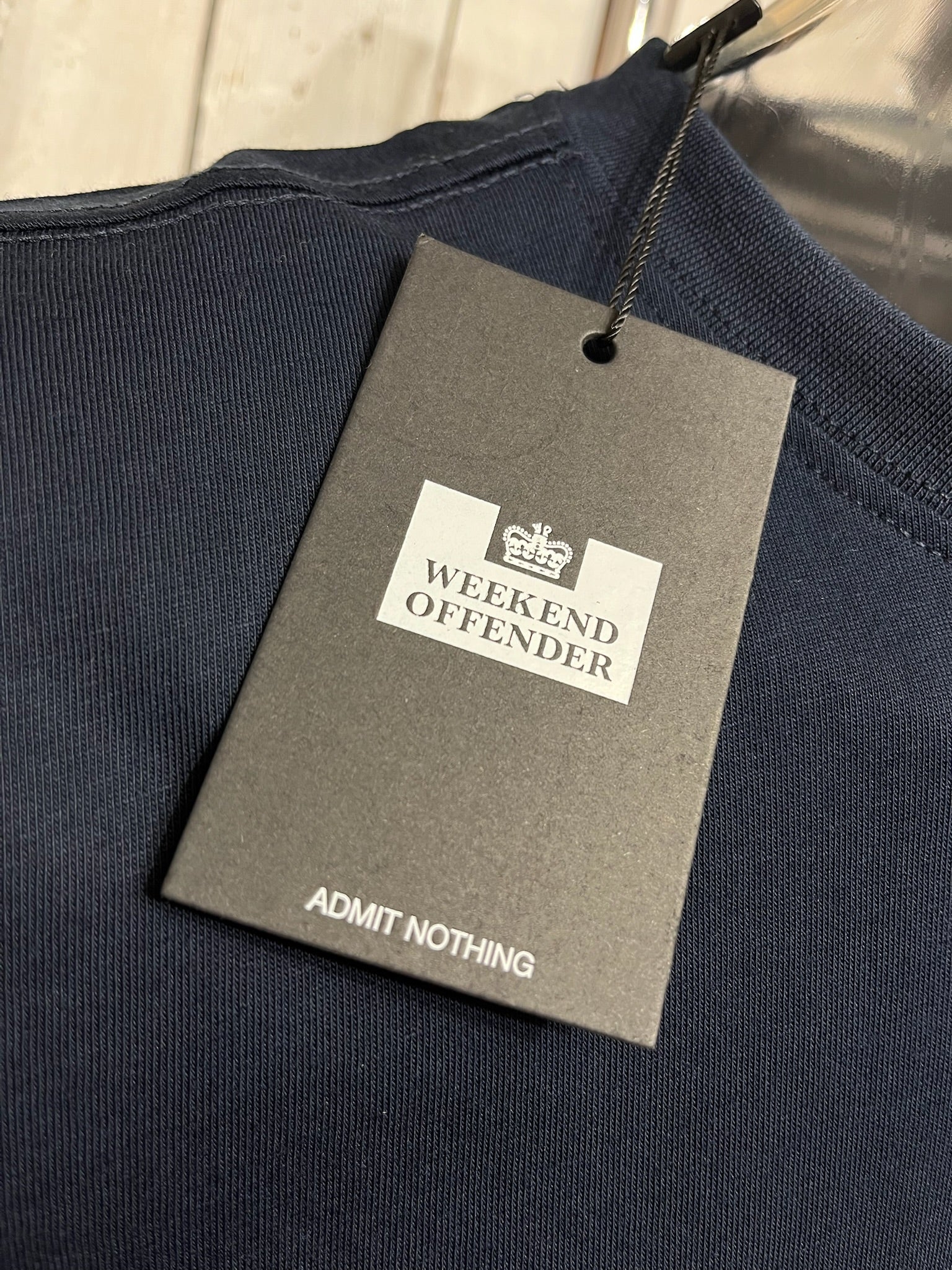 Weekend Offender Millergrove Tee - Navy Pale Blush - Image 3
