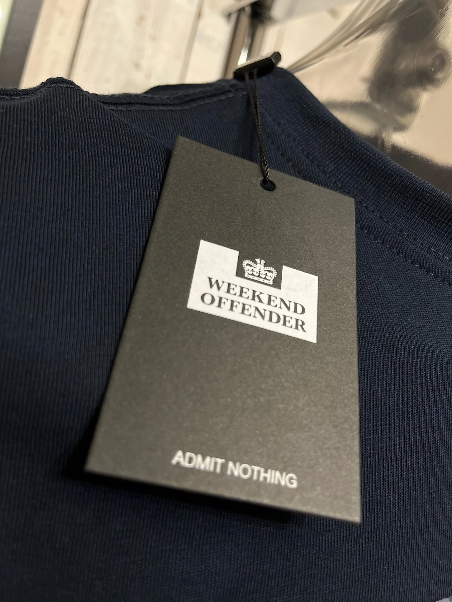 Weekend Offender Shevchenko Tee - Navy House Check - Image 3