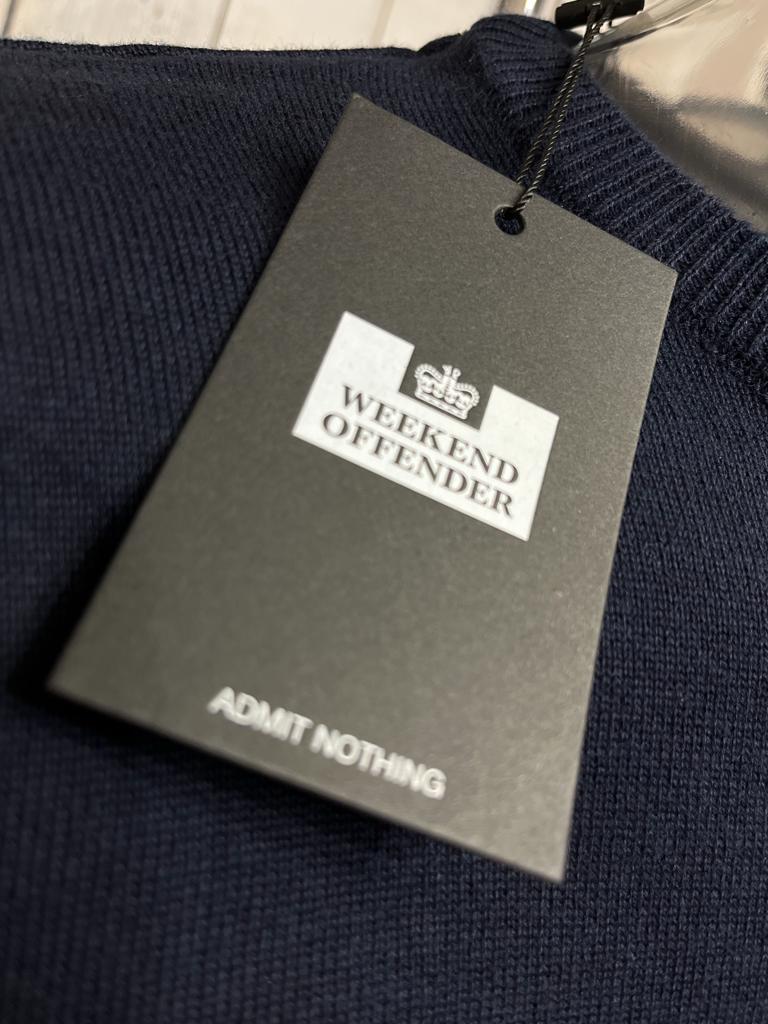 Weekend Offender Solace Knit Jumper - Navy - Image 3