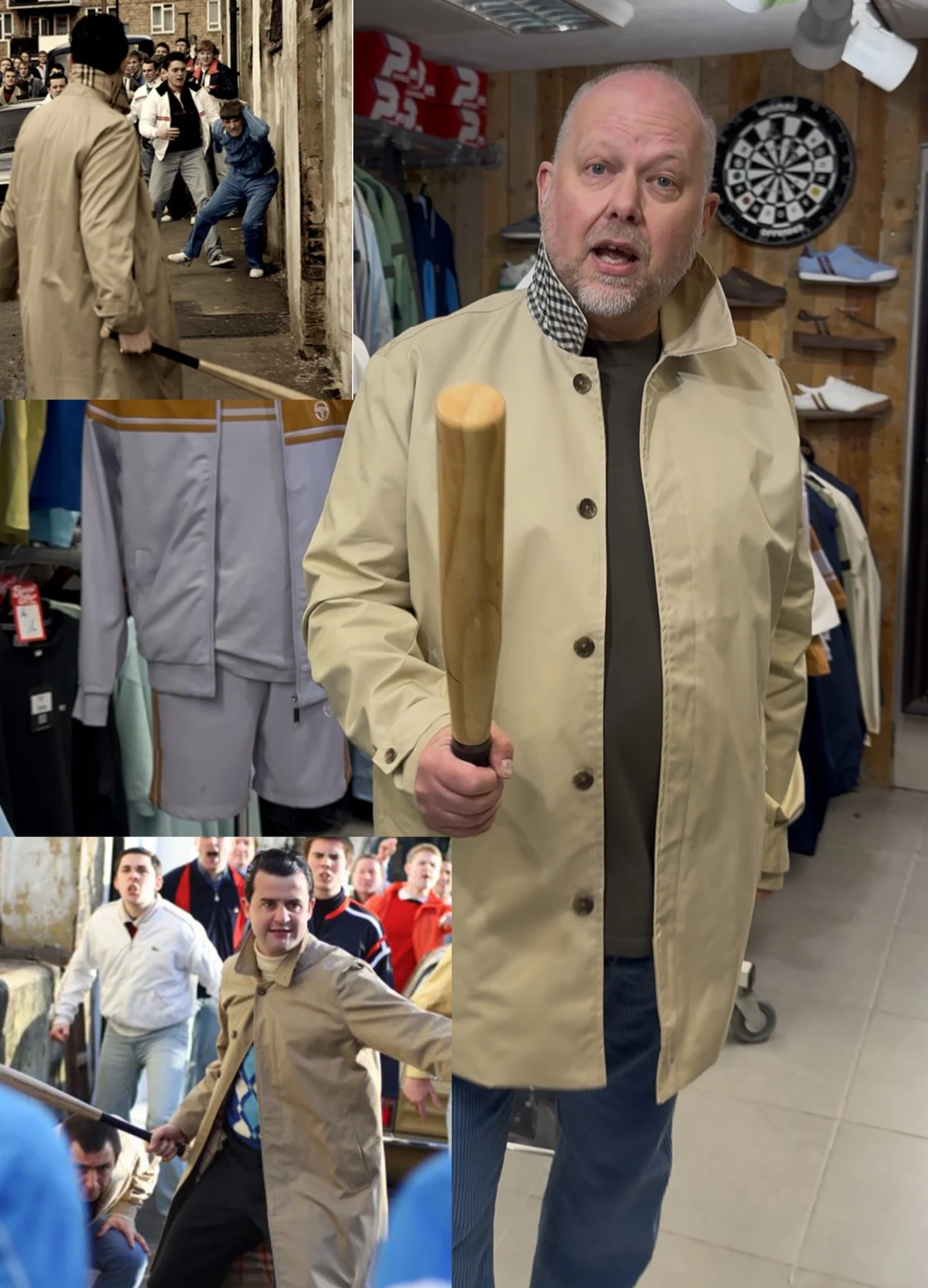 Weekend Offender Whitehouse Mac Jacket - Stone (House Check) - Image 3